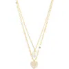 Argento Vivo Set Of 2 Cz & Faux Pearl Pendant Necklace In Gold