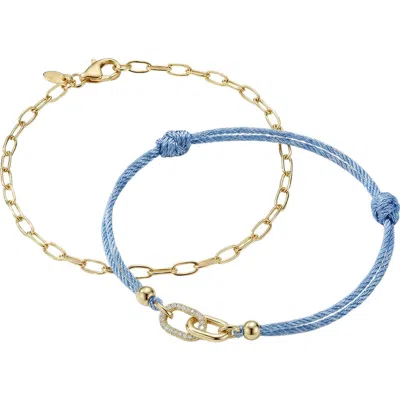 Argento Vivo Set Of 2 Friendship Bracelets In Yellow