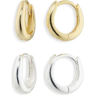 Argento Vivo Set Of 2 Mini Oval Hoop Earrings In Multi