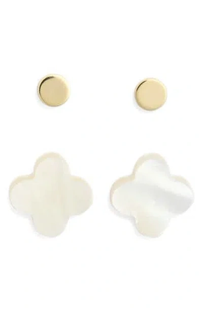 Argento Vivo Set Of 2 Mother-of-pearl Stud Earrings