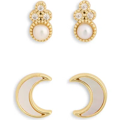 Argento Vivo Set Of 2 Stud Earrings In Gold