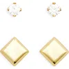 Argento Vivo Set Of 2 Stud Earrings In Gold