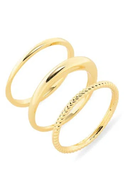 Argento Vivo Set Of 3 Assorted Stacking Rings In Gold