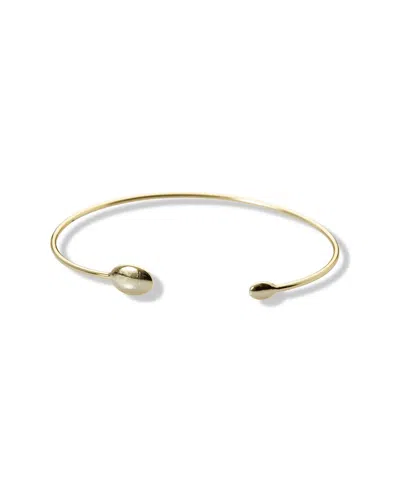 Argento Vivo Sterling Silver Oval Flexible Cuff Bracelet In Gold