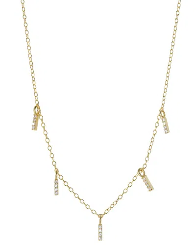 Argento Vivo Silver Cz Necklace In Gold