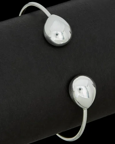 Argento Vivo Silver Puffed Teardrop Cuff In Transparent