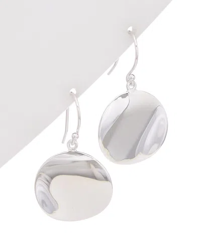 Argento Vivo Silver Wavy Disc Earrings In White