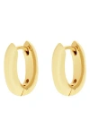 Argento Vivo Small Oval Huggie Hoop Earrings In Gold