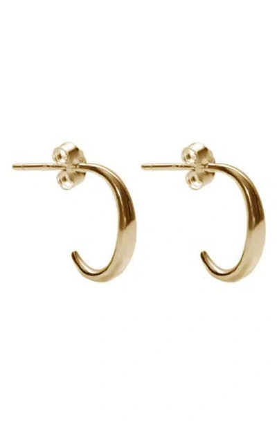 Argento Vivo Sterling Silver Small Oval J-hoop Earrings In Gold