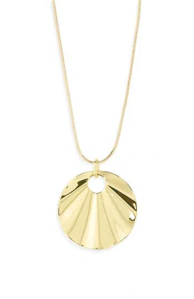 Argento Vivo Statement Disc Pendant Necklace In Gold