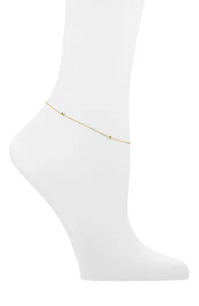 Argento Vivo Stationed Bead Anklet In Gold