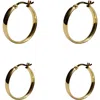Argento Vivo Sterling Silver 2 Pairs Of Sterling Silver Flat Edge Hoop Earrings In Gold