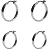Argento Vivo Sterling Silver 2 Pairs Of Sterling Silver Flat Edge Hoop Earrings