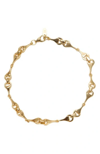 Argento Vivo Sterling Silver All Around Equestrian Chain Bracelet In Gold