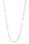 Argento Vivo Amazonite Figaro Chain Necklace In Gold