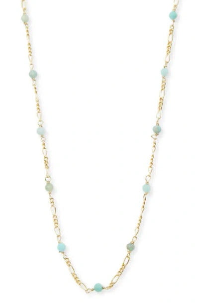 Argento Vivo Amazonite Figaro Chain Necklace In Gold