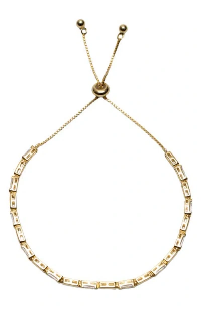 Argento Vivo Sterling Silver Baguette Slider Bracelet In Gold