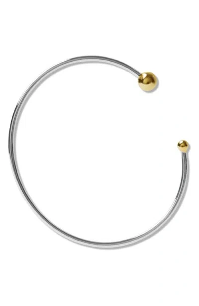 Argento Vivo Sterling Silver Ball Cuff Bracelet In Gold/silver