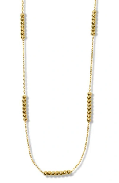 Argento Vivo Sterling Silver Ball Station Chain Necklace In Gold