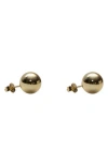 Argento Vivo Sterling Silver Ball Stud Earrings In Gold