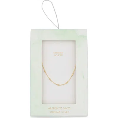 Argento Vivo Sterling Silver Bar Station Chain Necklace In Gold