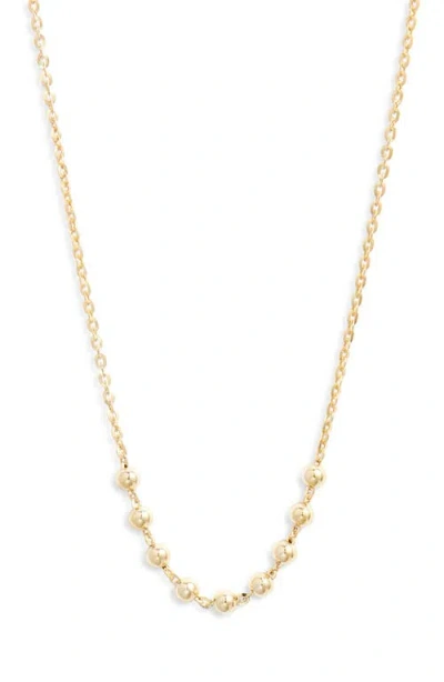Argento Vivo Sterling Silver Beaded Frontal Chain Necklace In Gold