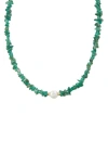 Argento Vivo Sterling Silver Beaded Green Onyx Necklace In Gold