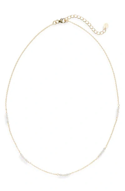 Argento Vivo Sterling Silver Beaded Station Chain Necklace In Gold/ White