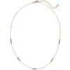 Argento Vivo Sterling Silver Beaded Station Chain Necklace In Gold/blue