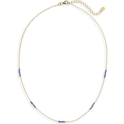 Argento Vivo Sterling Silver Beaded Station Chain Necklace In Gold/blue