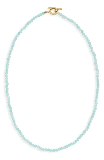 Argento Vivo Sterling Silver Beaded Toggle Necklace In Blue