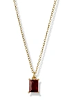 Argento Vivo Sterling Silver Birthstone Pendant Necklace In January/garnet