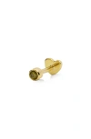 Argento Vivo Sterling Silver Birthstone Single Threaded Stud Earring In Gold/august