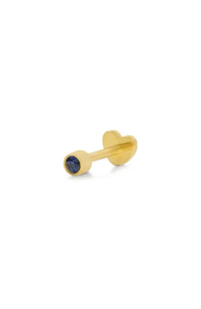 Argento Vivo Sterling Silver Birthstone Single Threaded Stud Earring In Gold/december