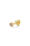 Argento Vivo Sterling Silver Birthstone Single Threaded Stud Earring In Gold/october