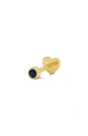 Argento Vivo Sterling Silver Birthstone Single Threaded Stud Earring In Gold/september
