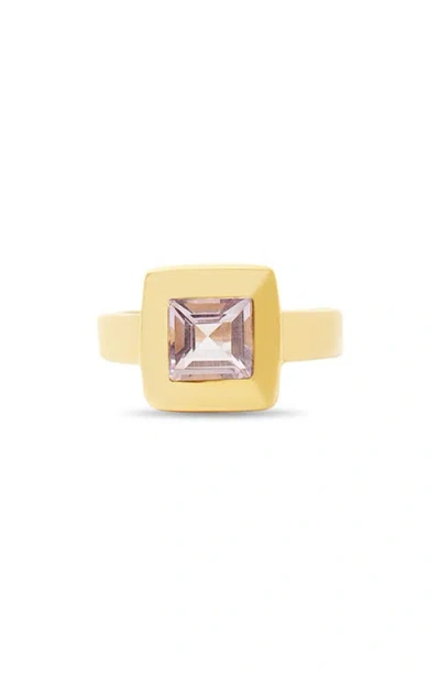 Argento Vivo Sterling Silver Bold Bezel Ring In Gold