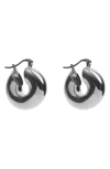 Argento Vivo Sterling Silver Bold Tube Hoop Earrings In Silver