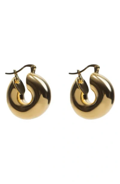 Argento Vivo Sterling Silver Bold Tube Hoop Earrings In Gold