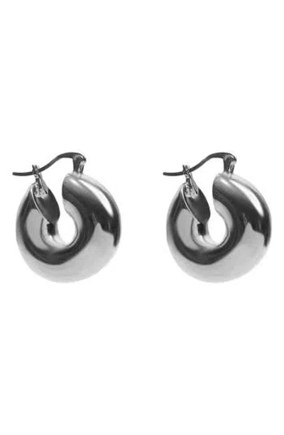 Argento Vivo Sterling Silver Bold Tube Hoop Earrings In Metallic