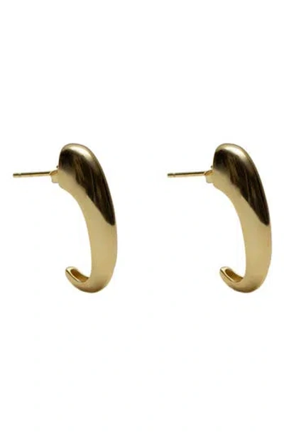 Argento Vivo Sterling Silver C Hoop Earrings In Gold