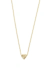 Argento Vivo Sterling Silver Carded Puffy Heart Pendant Necklace In Gold