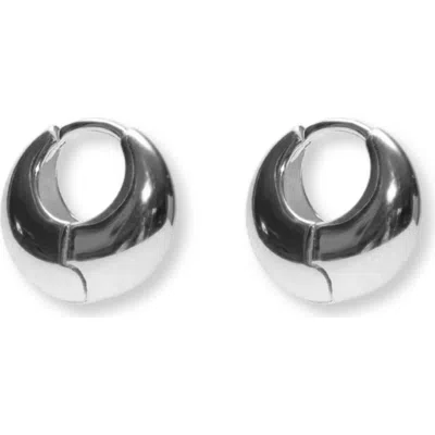 Argento Vivo Sterling Silver Chubby Huggie Hoop Earrings