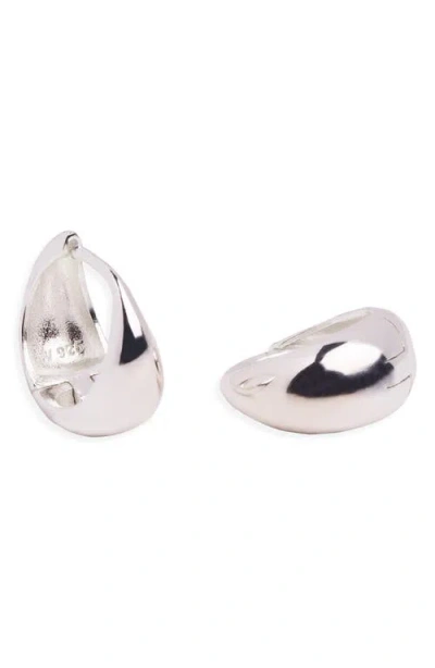 Argento Vivo Sterling Silver Chubby Huggie Hoop Earrings In Metallic