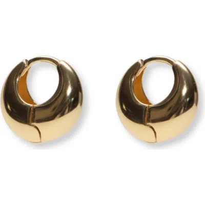 Argento Vivo Sterling Silver Chubby Huggie Hoop Earrings In Gold