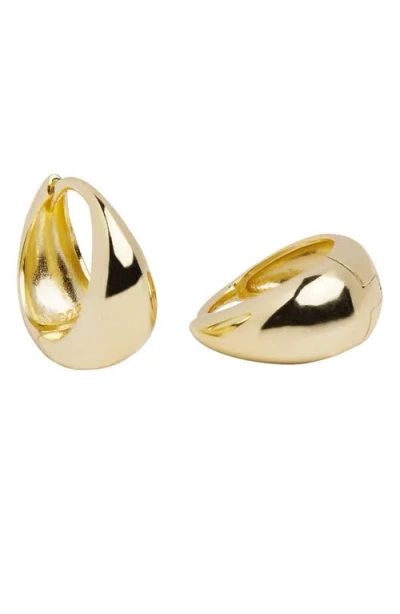 Argento Vivo Sterling Silver Chubby Huggie Hoop Earrings In Gold