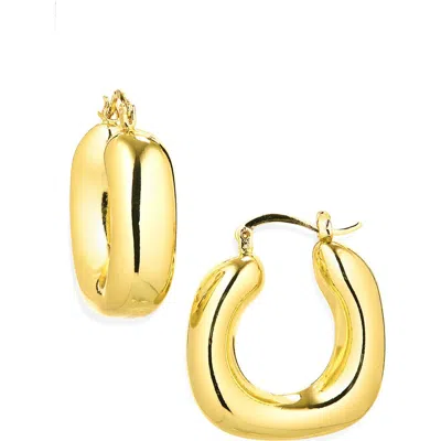 Argento Vivo Sterling Silver Chunky Hoop Earrings In Gold