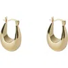 Argento Vivo Sterling Silver Chunky Huggie Hoop Earrings In Gold