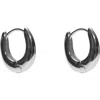 Argento Vivo Sterling Silver Chunky Oval Huggie Hoop Earrings In Silver