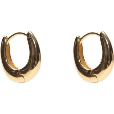 Argento Vivo Sterling Silver Chunky Oval Huggie Hoop Earrings In Gold